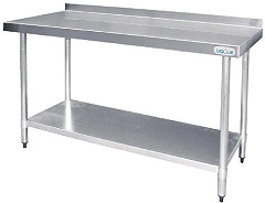  Vogue Stainless Steel Prep Table with Upstand 1200mm 