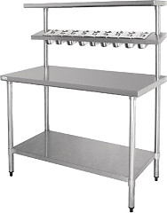  Vogue Stainless Steel Prep Station with Gantry Large 