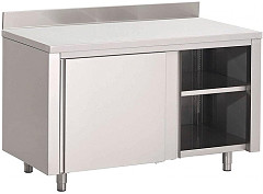  Gastro M Gastro-M S/S working table with sliding doors and upstand 