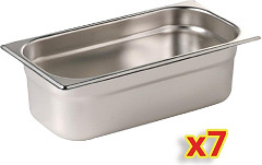  Vogue Stainless Steel Gastronorm Container Kit 1/4 (Pack of 7) 