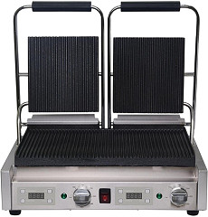  Buffalo Double Ribbed Contact Grill 