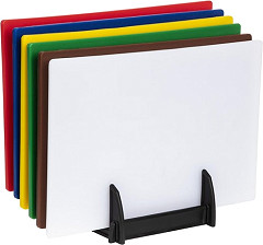  Hygiplas Low Density Chopping Board Set with Rack (Set of 6) 