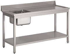  Gastro M rvs pre-rinse table ,  100 (b)x70(d)x85(h)cm, at the right side of the dishwasher 