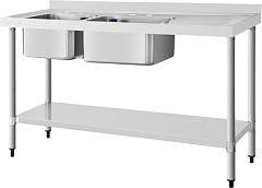  Vogue Double Sink Right Hand Drainer 1500mm 