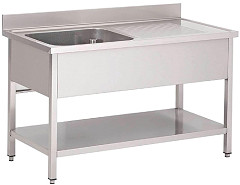  Gastro M Gastro-M S/S sink with undershelf and rear upstand 