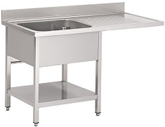  Gastro M Gastro-M S/S sink with undershelf, rear upstand and washmachine place 