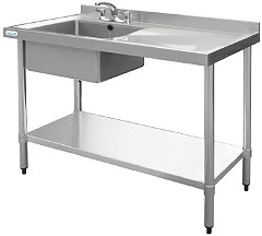  Vogue Stainless Steel Sink Right Hand Drainer 1000x600mm 
