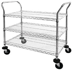  Vogue Chrome 3 Tier Wire Trolley 