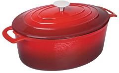  Vogue Red Oval Casserole Dish 6Ltr 