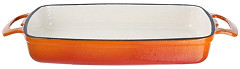  Vogue Orange Rectangular Cast Iron Dish 1.8Ltr 