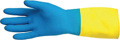  Mapa Alto 405 Liquid-Proof Heavy-Duty Janitorial Gloves Blue and Yellow Large 