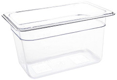  Vogue Polycarbonate 1/4 Gastronorm Container 150mm Clear 