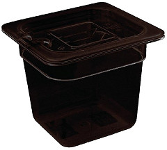  Vogue Polycarbonate 1/6 Gastronorm Container 65mm Black 