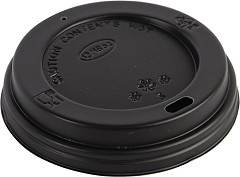  Fiesta Disposable Coffee Cup Lids Black 340ml / 12oz and 455ml / 16oz (Pack of 50) 