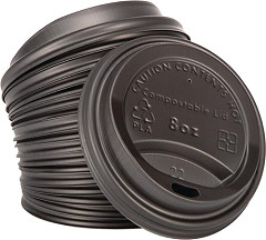  Fiesta Green Compostable Coffee Cup Lids 225ml / 8oz (Pack of 1000) 