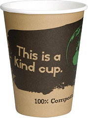  Fiesta Green Compostable Coffee Cups Single Wall 340ml / 12oz (Pack of 1000) 