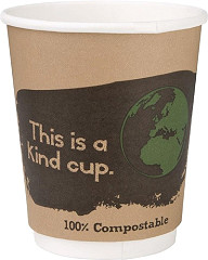  Fiesta Green Compostable Coffee Cups Double Wall 227ml / 8oz (Pack of 25) 