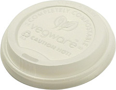  Vegware Compostable Coffee Cup Lids 340ml / 12oz and 455ml / 16oz (Pack of 1000) 