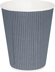 Fiesta Disposable Coffee Cups Ripple Wall Charcoal 225ml / 8oz (Pack of 25) 