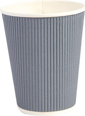  Fiesta Disposable Coffee Cups Ripple Wall Charcoal 340ml / 12oz (Pack of 500) 