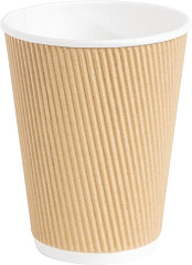  Fiesta Disposable Coffee Cups Ripple Wall Kraft 340ml / 12oz (Pack of 500) 