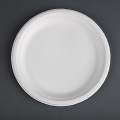  Fiesta Green Compostable Bagasse Plates Round 260mm (Pack of 50) 