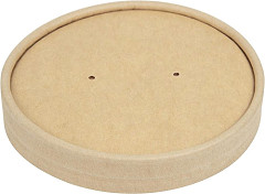  Colpac Recyclable Kraft Microwavable Soup Cup Lids 450ml / 16oz (Pack of 500) 
