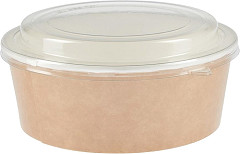 Colpac Recyclable Kraft Salad Pots With Lid Large 1300ml / 45oz (Pack of 150) 