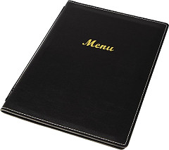  Olympia Faux Leather Menu Cover A5 Black 