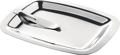  Olympia Square Stainless Steel Tip Tray With Bill Clip 