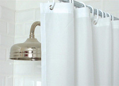  Mitre Essentials Plain Shower Curtain White 