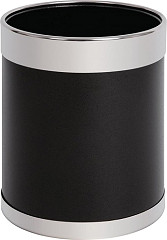  Bolero Black Waste Paper Bin with Silver Rim 
