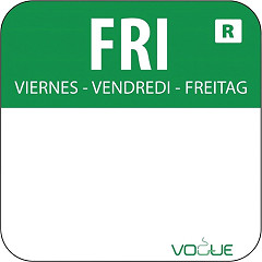  Vogue Removable Colour Coded Food Labels Friday (Pack of 1000) 