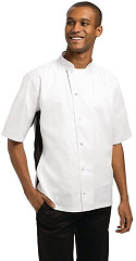  Whites Nevada Black and White Unisex Chefs Jacket Size M 