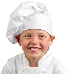  Whites Childrens Unisex Chef Hat White 