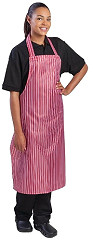  Whites Waterproof Bib Apron Red And White Stripe 