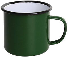 Olympia Enamel Mugs Green 350ml (Pack of 6) 