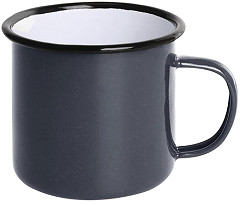  Olympia Enamel Mug Grey 350ml (Pack of 6) 