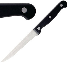  Olympia Serrated Steak Knives Black Handle (Pack of 12) 
