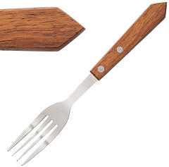  Olympia Steak Forks Wooden Handle (Pack of 12) 