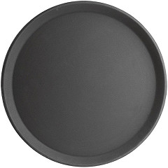  Kristallon Fibreglass Round Non-Slip Tray Black 406mm 