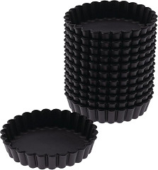  Matfer Bourgeat Exoglass Round Fluted Tartlet Mould 100mm (Pack of 12) 