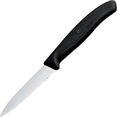  Victorinox Paring Knife Pointed Tip Serrated Edge 8cm Black 
