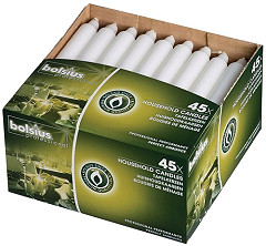  Bolsius White Bistro 7inch Candles (Pack of 45) 