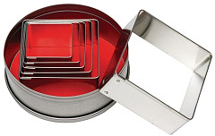  Vogue Square Plain Pastry Cutter Set (Pack of 6) 