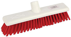  Jantex Hygiene Broom Soft Bristle Red 12in 