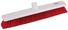  Jantex Hygiene Broom Soft Bristle Red 18in 