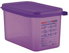  Araven Allergen Polypropylene 1/4 Gastronorm Food Storage Container Purple 4.3L 