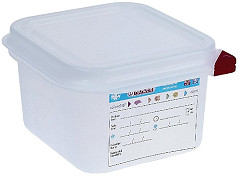  Araven Polypropylene 1/6 Gastronorm Food Storage Containers 1.7Ltr (Pack of 4) 