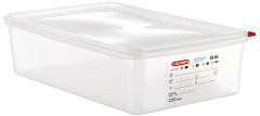  Araven Polypropylene 1/1 Gastronorm Food Containers 13.7Ltr with Lid (Pack of 4) 
